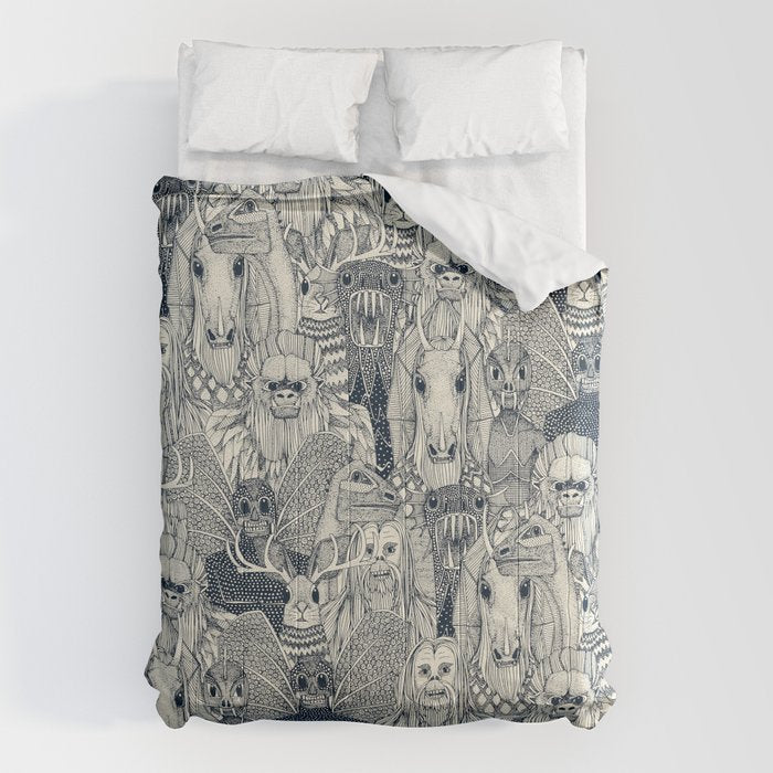 cryptid crowd indigo pearl Comforter Gallery Image 1