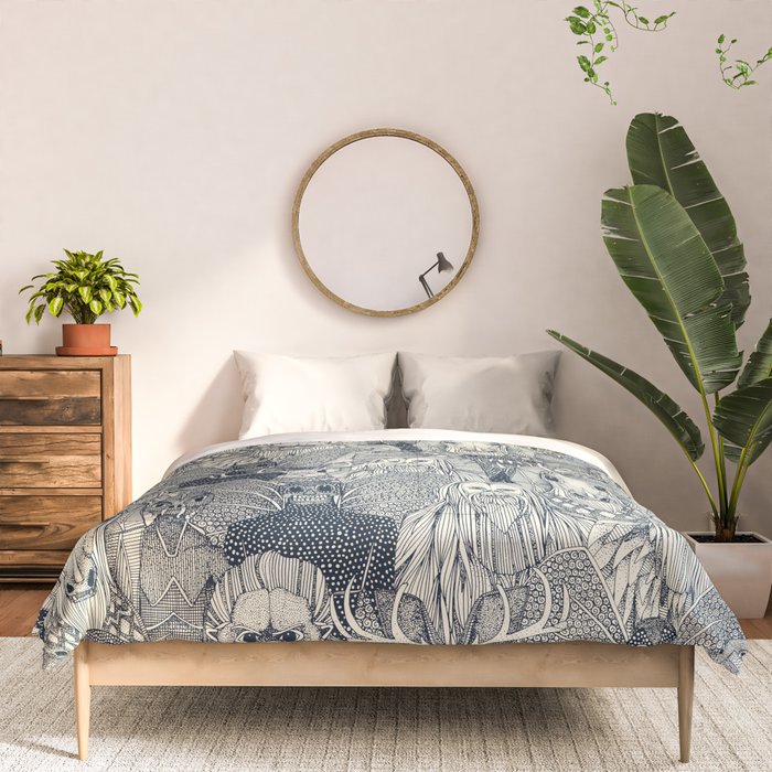 cryptid crowd indigo pearl Comforter Gallery Image 3