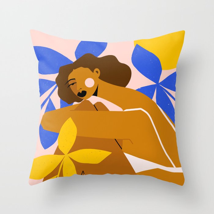 Pink Bikini Throw Pillow Gallery Image 1