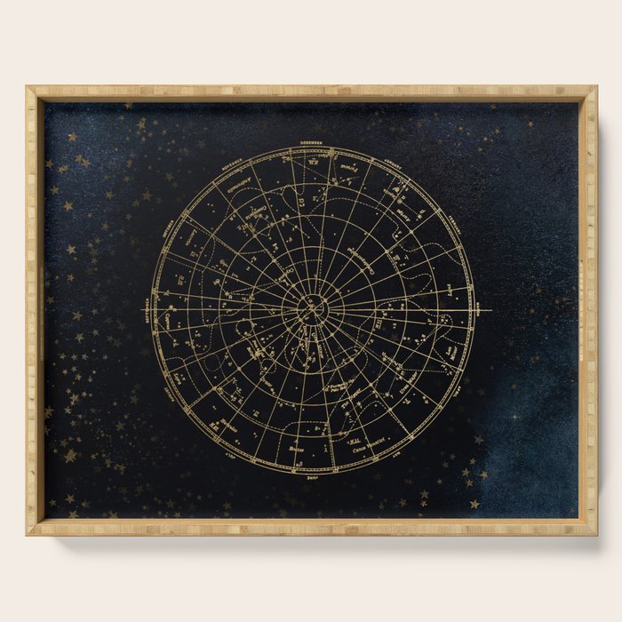 Golden Star Map Serving Tray Gallery Image 1