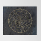 Golden Star Map Throw Blanket Gallery Image 2