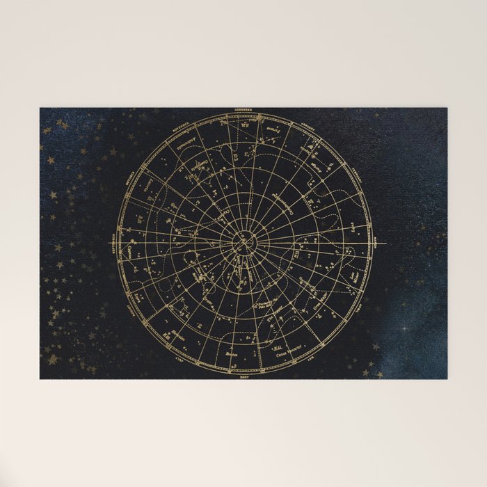 Golden Star Map Welcome Mat Gallery Image 1