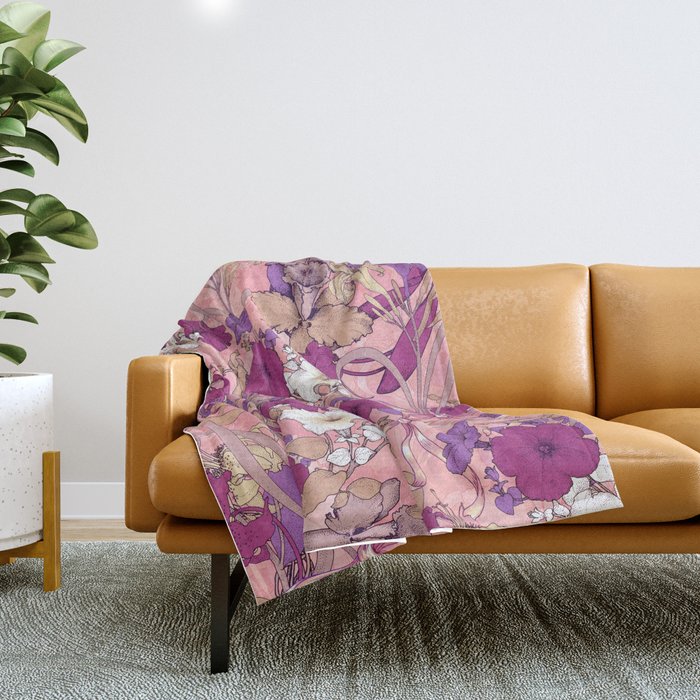 Art Nouveau V Throw Blanket Gallery Image 1