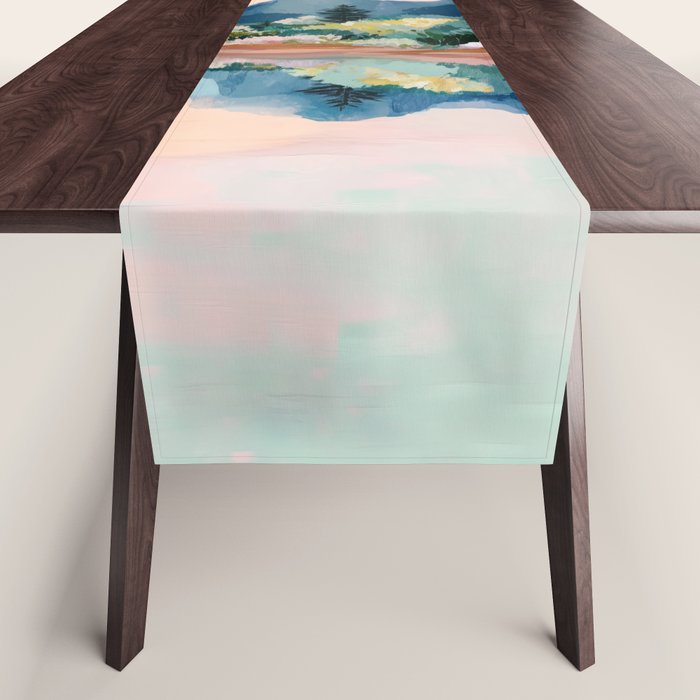 Pastel Lake Reflections Table Runner Gallery Image 1