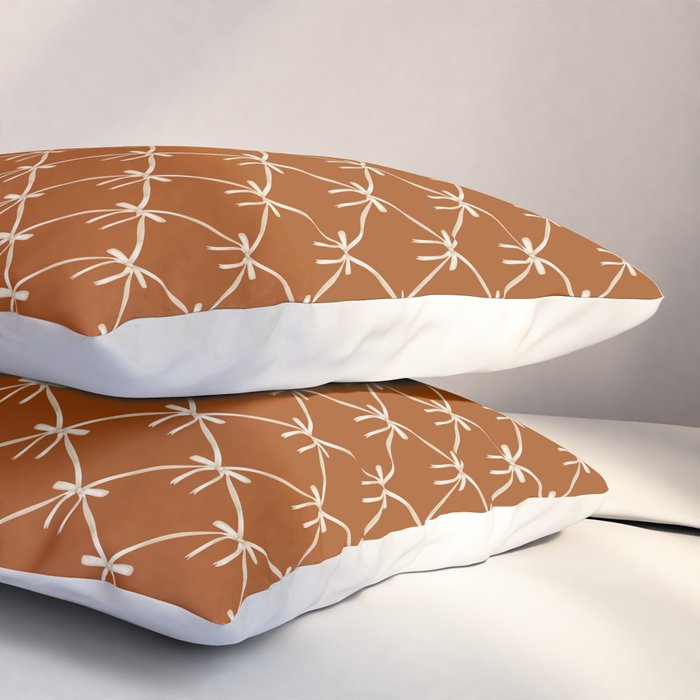 Bows & Ribbons Pattern XIV Rust Pillow Sham Gallery Image 3