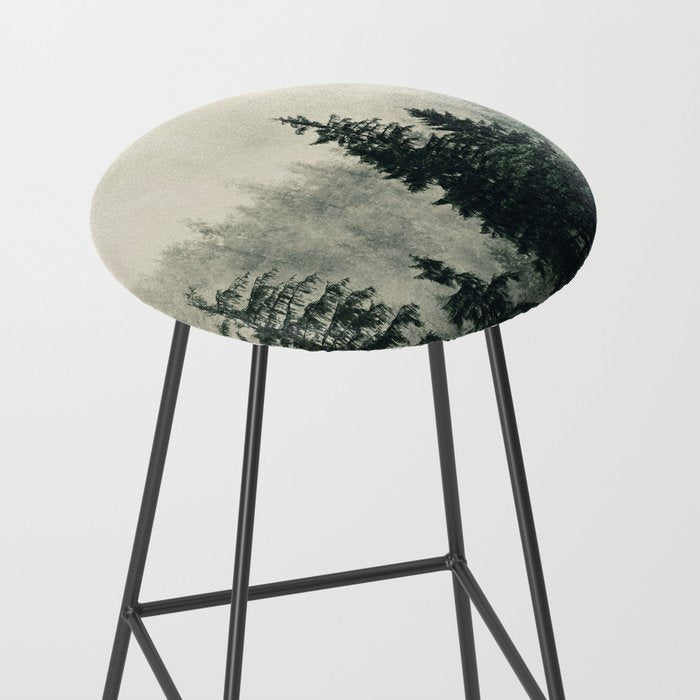 Thick pine forest in the descending mist Stool Gallery Image 2