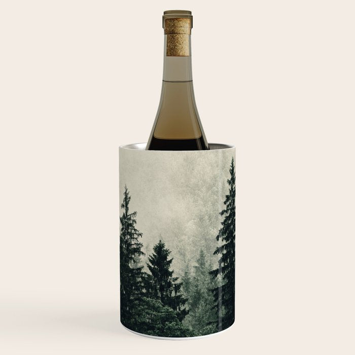 Thick pine forest in the descending mist Wine Chiller Gallery Image 3