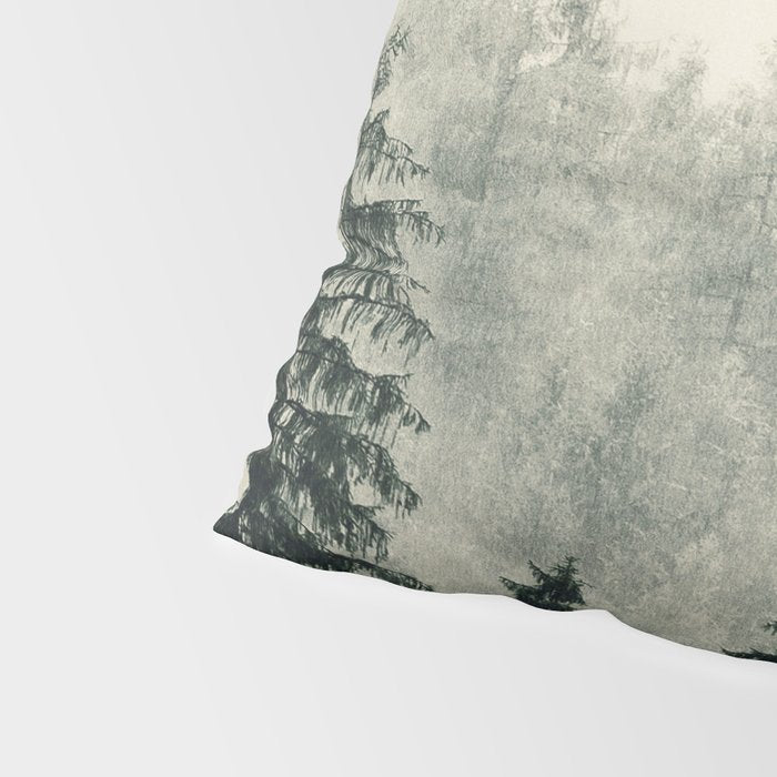 Thick pine forest in the descending mist Pillow Sham Gallery Image 4