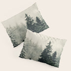 Thick pine forest in the descending mist Pillow Sham Gallery Image 3