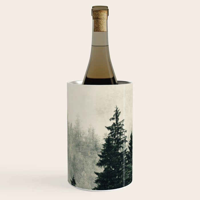 Thick pine forest in the descending mist Wine Chiller Gallery Image 1
