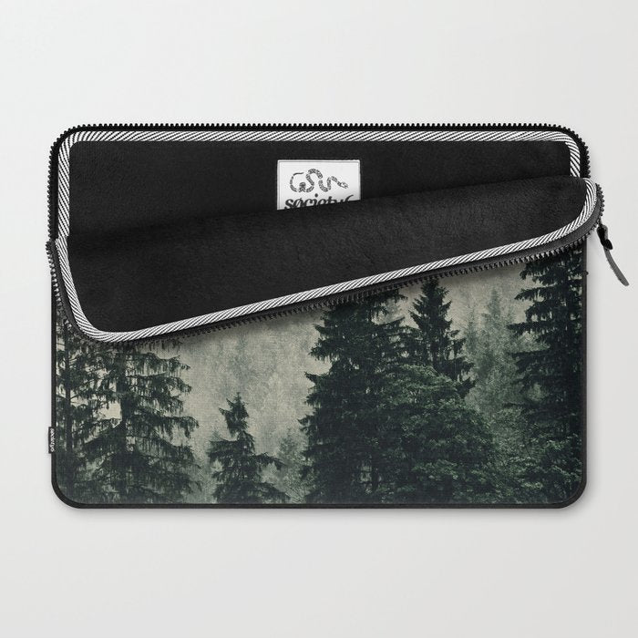 Thick pine forest in the descending mist Laptop Sleeve Gallery Image 2