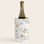 Abstract modern coral white pastel rustic floral Wine Chiller Gallery Image 2