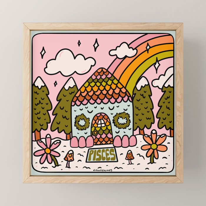 Pisces Gingerbread House Mini Art Print Gallery Image 1