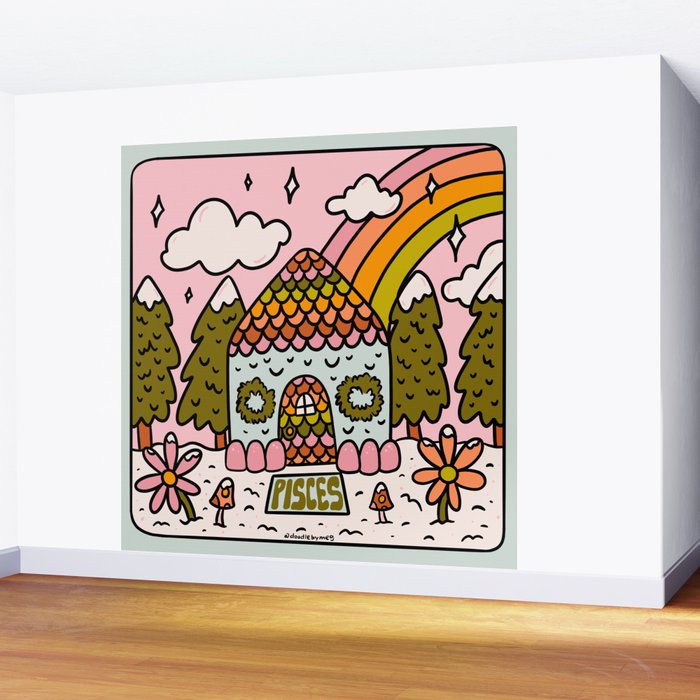 Pisces Gingerbread House Wall Mural Gallery Image 2