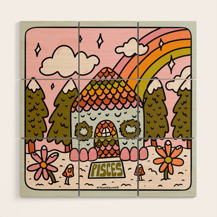 Pisces Gingerbread House Wood Wall Art Gallery Image 1