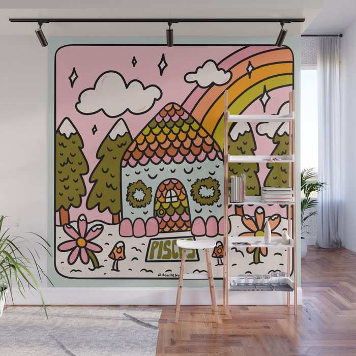 Pisces Gingerbread House Wall Mural Gallery Image 1