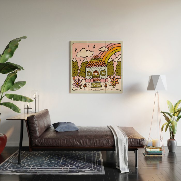 Pisces Gingerbread House Wood Wall Art Gallery Image 2