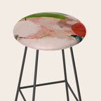 pink summer roses 1 triptych abstract  Stool Gallery Image 2