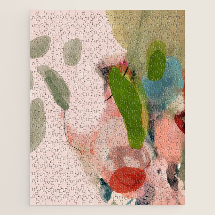 pink summer roses 1 triptych abstract  Jigsaw Puzzle Gallery Image 1