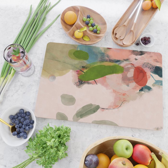 pink summer roses 1 triptych abstract  Cutting Board Gallery Image 2