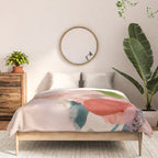 pink summer roses 1 triptych abstract  Comforter Gallery Image 3