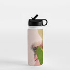 pink summer roses 1 triptych abstract  Water Bottle Gallery Image 1