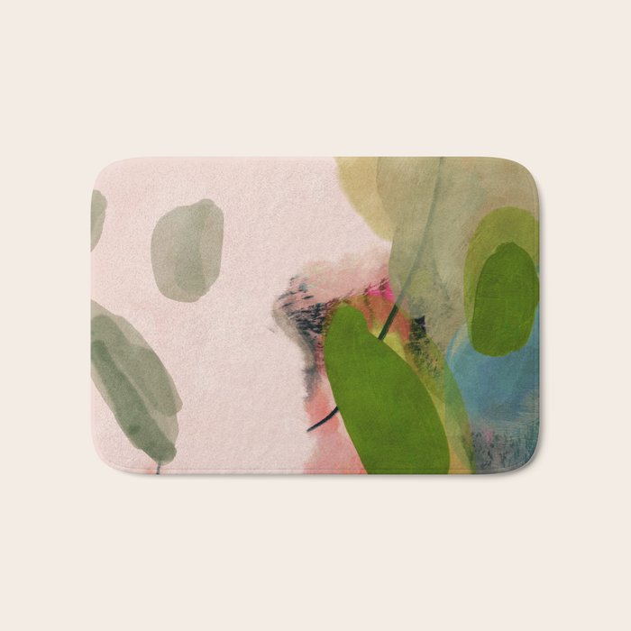 pink summer roses 1 triptych abstract  Bath Mat Gallery Image 1