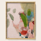 pink summer roses 1 triptych abstract  Serving Tray Gallery Image 1