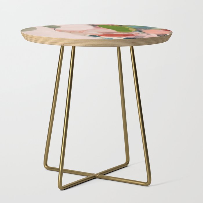 pink summer roses 1 triptych abstract  Side Table Gallery Image 1