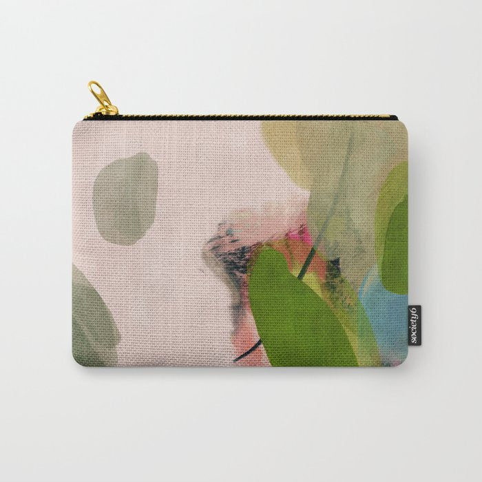 pink summer roses 1 triptych abstract  Carry All Pouch Gallery Image 1