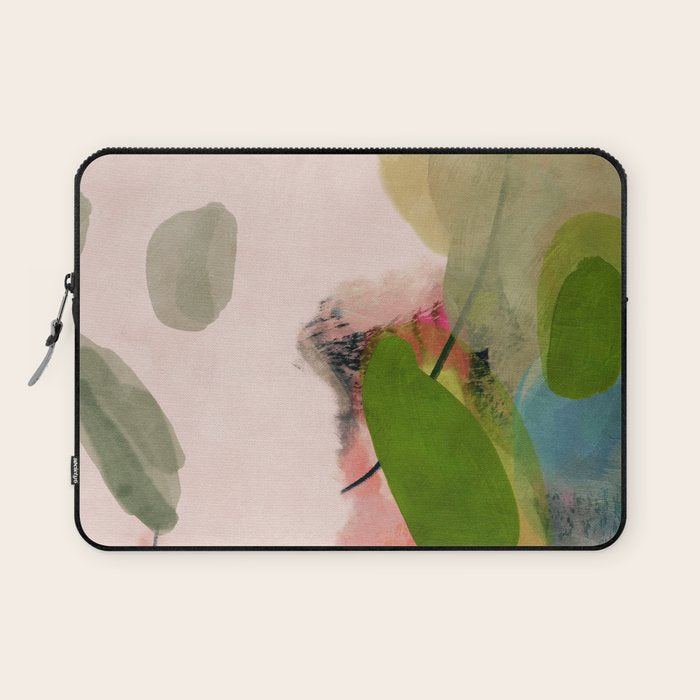 pink summer roses 1 triptych abstract  Laptop Sleeve Gallery Image 1