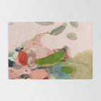 pink summer roses 1 triptych abstract  Rug Gallery Image 2