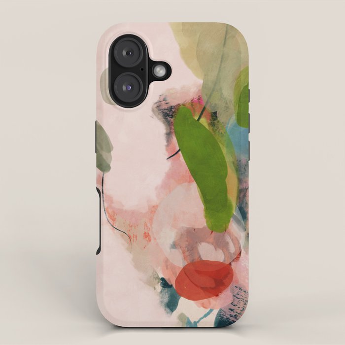 pink summer roses 1 triptych abstract  iPhone Case Gallery Image 1