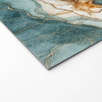 Magnific Marble Elegant And Luxury Teal Gold Gemstone Welcome Mat Gallery Image 2
