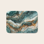 Magnific Marble Elegant And Luxury Teal Gold Gemstone Bath Mat Gallery Image 1