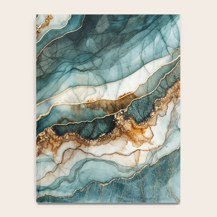 Magnific Marble Elegant And Luxury Teal Gold Gemstone Notebook Gallery Image 4