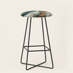 Magnific Marble Elegant And Luxury Teal Gold Gemstone Stool Gallery Image 1