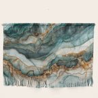 Magnific Marble Elegant And Luxury Teal Gold Gemstone Wall Hanging Gallery Image 1
