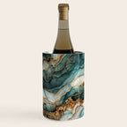 Magnific Marble Elegant And Luxury Teal Gold Gemstone Wine Chiller Gallery Image 1