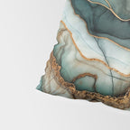 Magnific Marble Elegant And Luxury Teal Gold Gemstone Pillow Sham Gallery Image 4