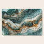 Magnific Marble Elegant And Luxury Teal Gold Gemstone Cutting Board Gallery Image 1