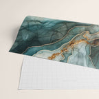Magnific Marble Elegant And Luxury Teal Gold Gemstone Wrapping Paper Gallery Image 2