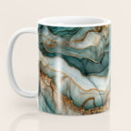 Magnific Marble Elegant And Luxury Teal Gold Gemstone Coffee Mug Gallery Image 3