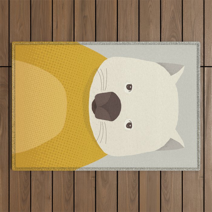 Whimsy Wombat, Animal Portrait Outdoor Rug Gallery Image 1