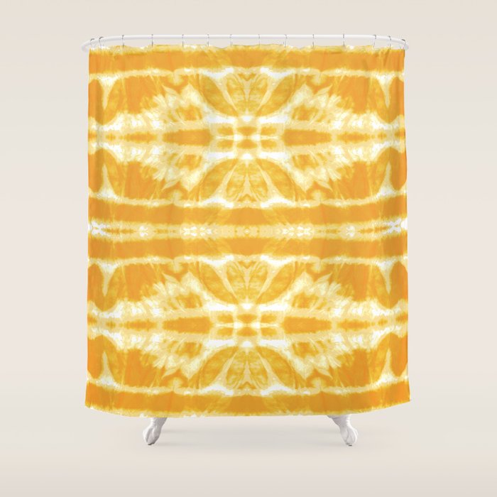 Yellow Tie Dye Twos Shower Curtain Gallery Image 1