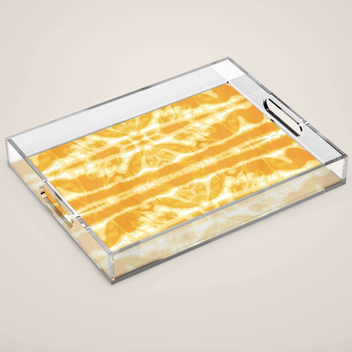 Yellow Tie Dye Twos Acrylic Tray Gallery Image 1