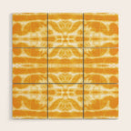 Yellow Tie Dye Twos Wood Wall Art Gallery Image 1