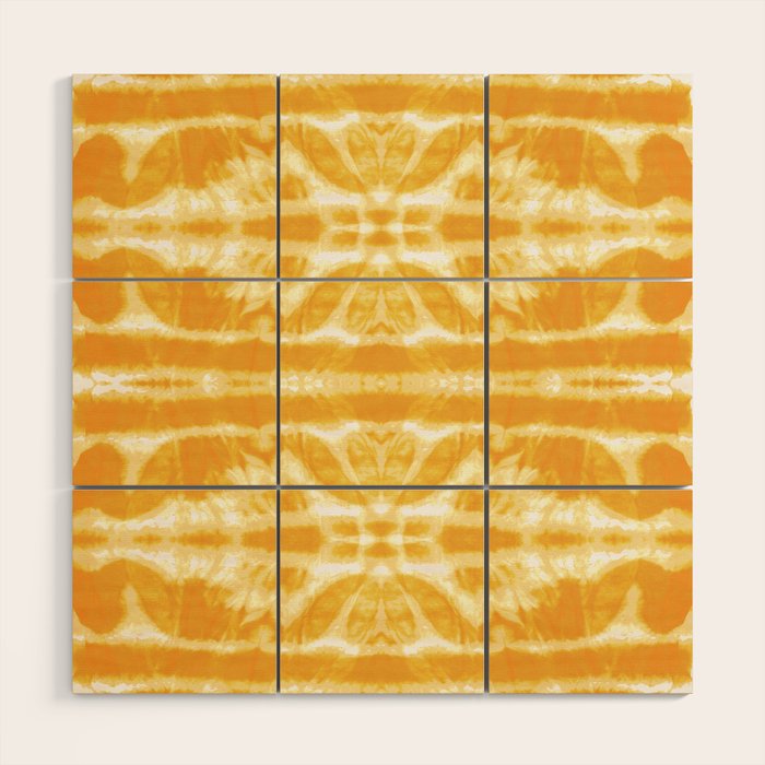 Yellow Tie Dye Twos Wood Wall Art Gallery Image 1