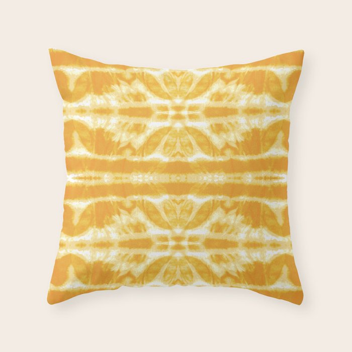 Yellow Tie Dye Twos Throw Pillow Gallery Image 1