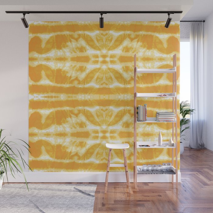 Yellow Tie Dye Twos Wall Mural Gallery Image 1